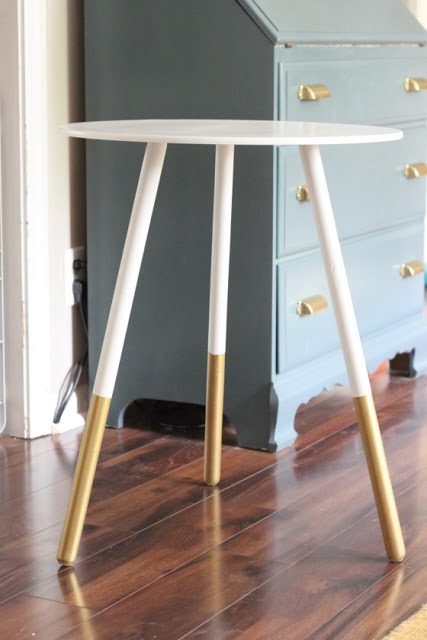 Plywood table dipped in gold