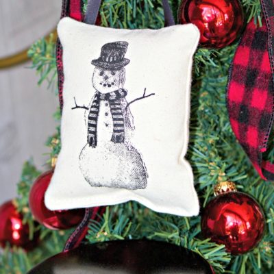 snowman pillow ornament