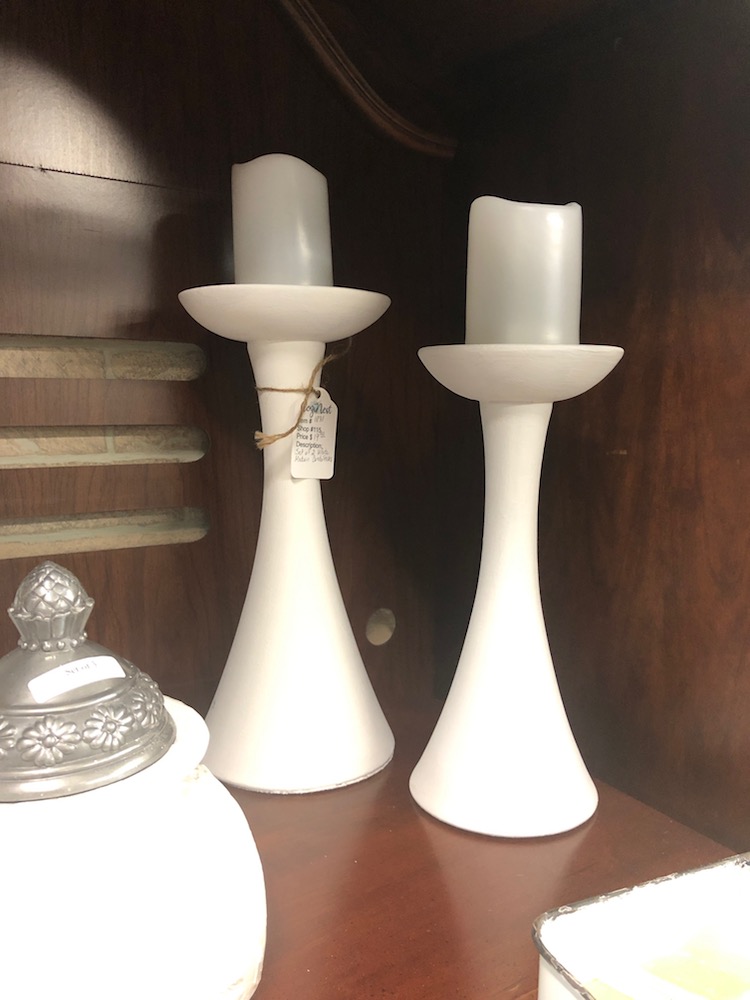white modern candlesticks